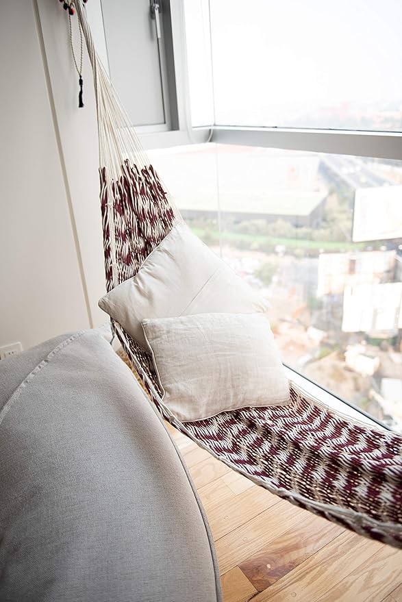 ALL NAHLO Cotton Double Hammock Portable Lightweight Hammocks Swing Person Tree Stand Camping Rope Outdoor Tent net Straps Bed Fabric Quilted Patio Camp