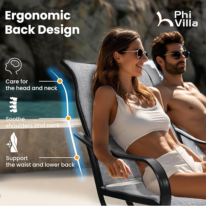 PHI VILLA 9 Piece Outdoor Patio Dining Set, Extendable Large Patio Table and 8 Swivel Dining Chairs, Outdoor Furniture Table and Gray Chairs Set for 6-8 Person