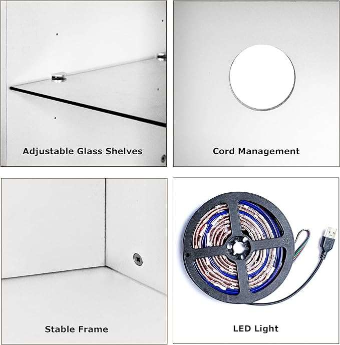 Fireplace 72" TV Stand, Entertainment Center with 36" Electric Fireplace, LED Light Wood Storage Cabinet Table, Media Console for TVs Up to 80", Thermostat, 13 Flame Colors, White