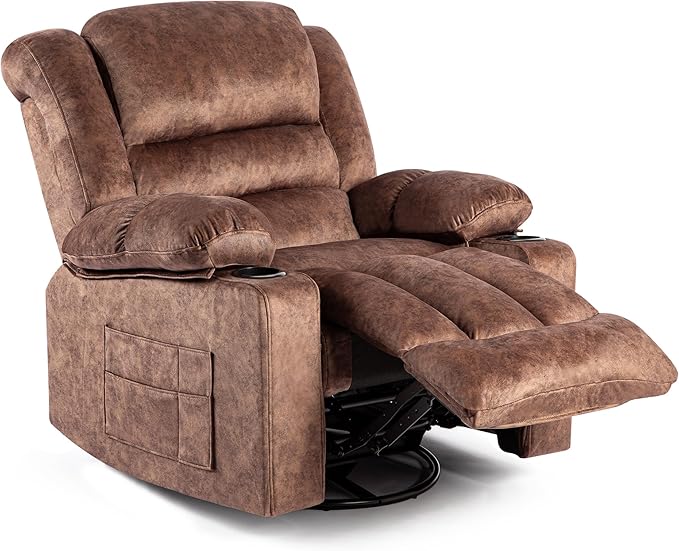 Recliner Chair Rocker Modern Ergonomic Lounge 360 Degree Swivel Single Sofa Seat Living Room Lounge Recliners on Clearance Foam Filling