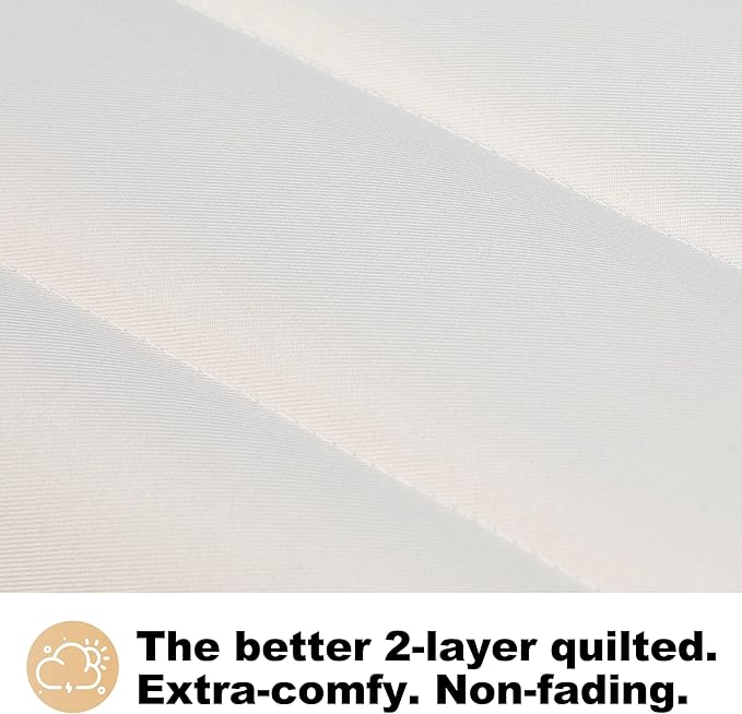 Double Quilted Fabric Hammock with Spreader Bar, Fit 11-12ft Hammock Stand, 2 Person 12ft Hammocks for Outside, Large Removable Pillow Storage Bag, Carabiners, Max 475 lbs Capacity (Beige)