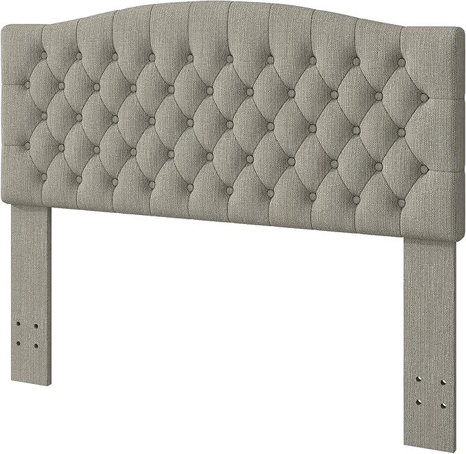Queen Headboard Only, Upholstered Headboard for Adjustable Bed Linen Tufted Queen/Full Size Wall Mounted Head Board with Solid Wood Legs Head Board, Linen