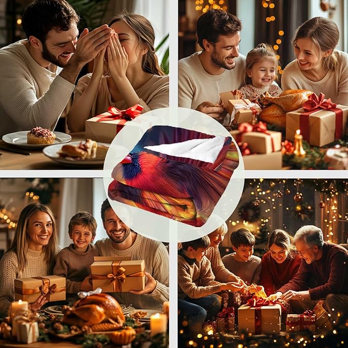 Cardinal Bird Blanket, Cardinal Gift for Women and Men, Soft Fleece Bird Blanket, Cozy Plush for Bedroom and Living Room Decor, 50x60 Inches