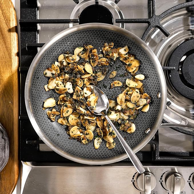 DELUXE Hybrid Ceramic Nonstick 10-Inch Fry Pan with Tempered Glass Lid, Skillet with Stay-Cool Handles, Dishwasher&Oven Safe, PFOA Free Compatible with All Cooktops