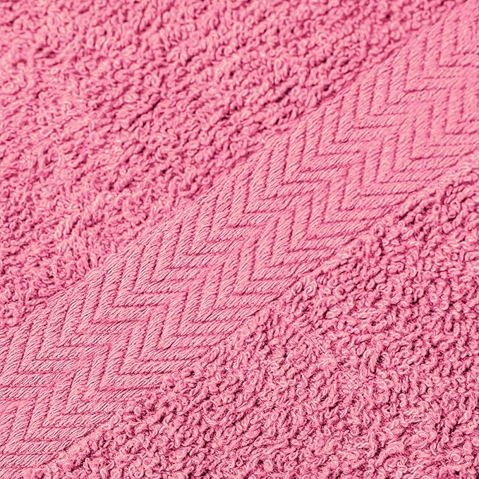 Towel and Linen Mart 100% Cotton 6 Pack Bath Towel Set, Quick Dry, Super Absorbent, Light Weight, Soft, (27 x 54 Pack of 6) (27 x 54 6 Pack, Plum, Pink, Beige, Grey, White, Peach)