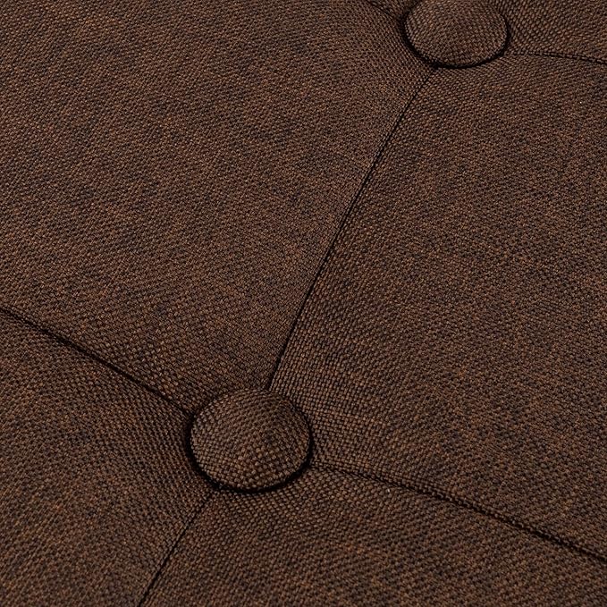 Lavish Home Ottoman Set of 2 - Ottoman Foot Rest, Linen Chest, or Storage Bench Set - 30in Ottomans for Living Room, Bedroom, Dorm Storage (Brown)