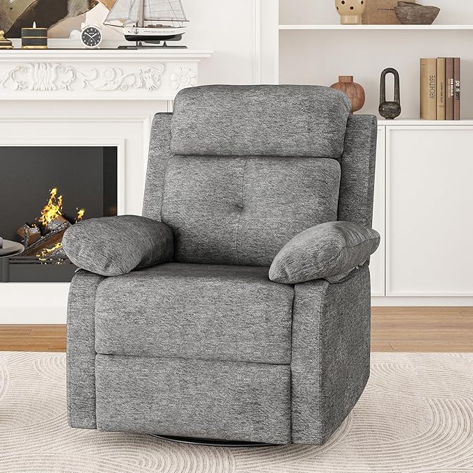 Small Rocker Swivel Recliner Chair for Adults Women for Small Spaces, Bedroom, Living Room