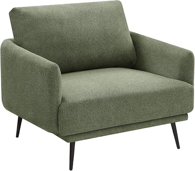 Oversized Accent Chair for Living Room Chairs Reading Arm Chair Comfy Modern Single Sofa Side Chairs with Metal Legs & Soft Cushion for Bedroom, Balcony,Waiting Room (Polyester, Moss Green)