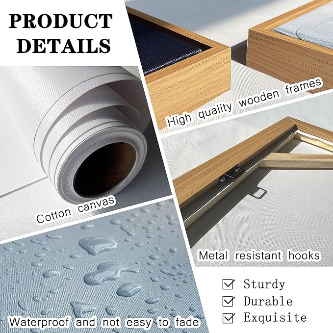 KLAKLA Orange and Blue Abstract Wall Art - Modern Picture Artwork for Wall Decor Frame Wall Art for Living Room Office Bedroom