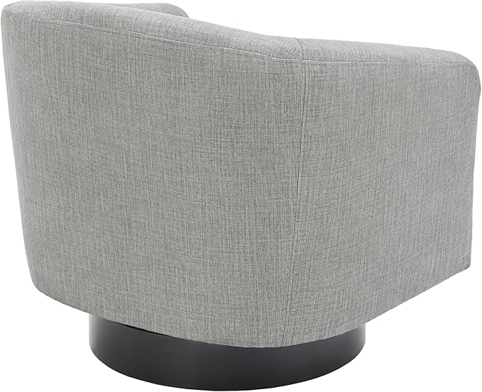 UIXE Swivel Barrel Accent Chair Set of 2, Modern Upholstered Arm Chair in Fabric for Living Room, Round Club Armchair Single Sofa Seating Corner Nook Side Reading Seat - Light Gray