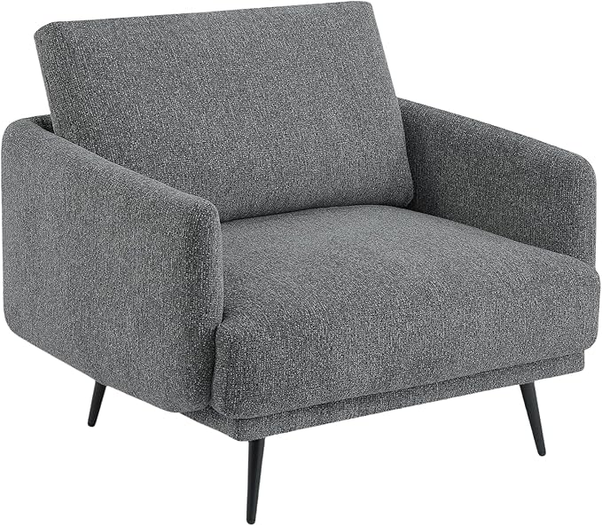 Oversized Accent Chair for Living Room Chairs Reading Arm Chair Comfy Modern Single Sofa Side Chairs with Metal Legs & Soft Cushion for Bedroom, Balcony,Waiting Room(Chenille, Dark Grey)