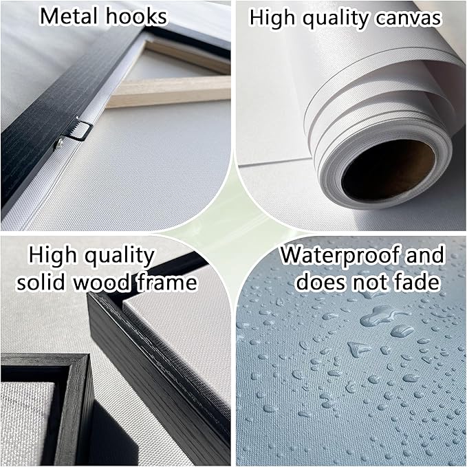 Grey Wall Art Bird on Branch Misty Forest Canvas Artwork Modern Framed Canvas Painting Decorative Wall Art Home Decor Can Be Hung Directly Dining Room Living Room Bedroom Office Size 24x48 Inches