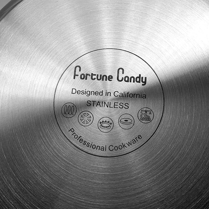 Fortune Candy 4-Quart Saucepan with Lid, Tri-Ply, 18/8 Stainless Steel, Advanced Welding Technology, Dishwasher Safe, Induction Ready, Mirror Finish