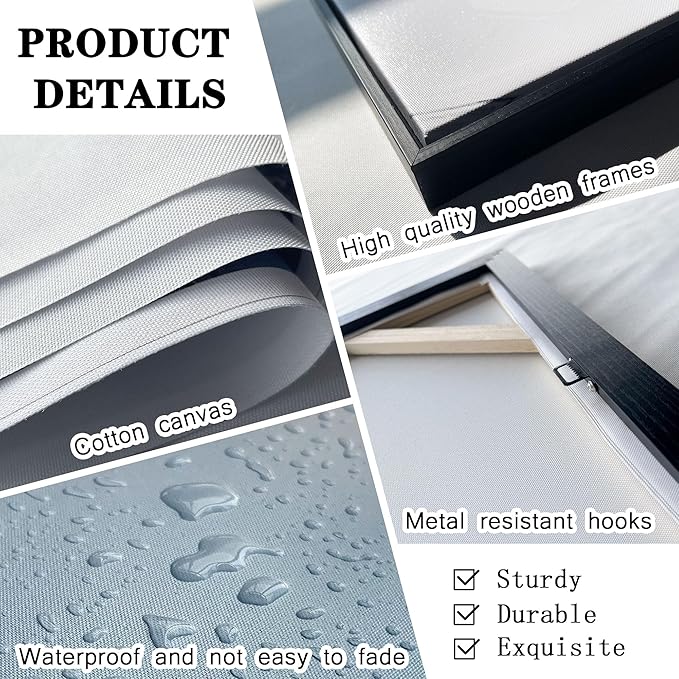 KLAKLA Large Abstracr Wall Art - Blue and Black Canvas Picture for Living Room Office Wall Decor Bedroom Art Framed Artwork Modern Wall Decoration 40x20 Inches