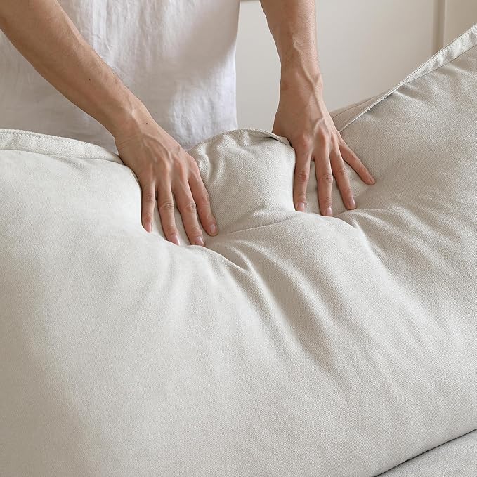 JACH L-Shaped Sectional Couches, Modular Sectional Sofas, Modern Couch Sofa with Chaise Ottoman, Cushion Covers Removable, Two Corners and Two Middle Sofa for Living Room (Beige)