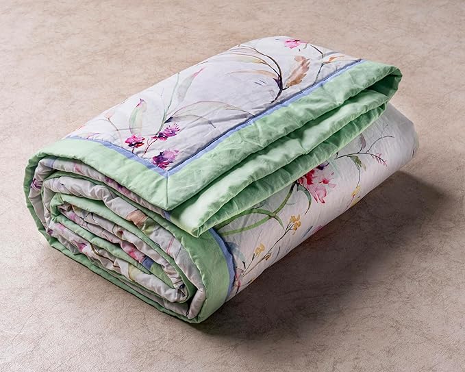 Maison d' Hermine Throw Blanket for Couch Lightweight Soft Warm Breathable Cotton Throw Blankets for Bed Girls Boys Women Men Gifts Sofa Travel Living Room Chair Bedding (60"x80", Summer Floral)