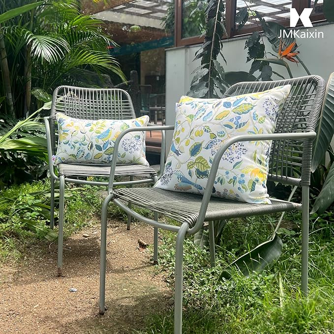 Outdoor/Indoor Throw Pillows, Pack of 2 Waterproof Decorative Throw Pillows with Inserts, 18”x18” Square Pillows for Bed, Couch, Sofa and Patio Furniture