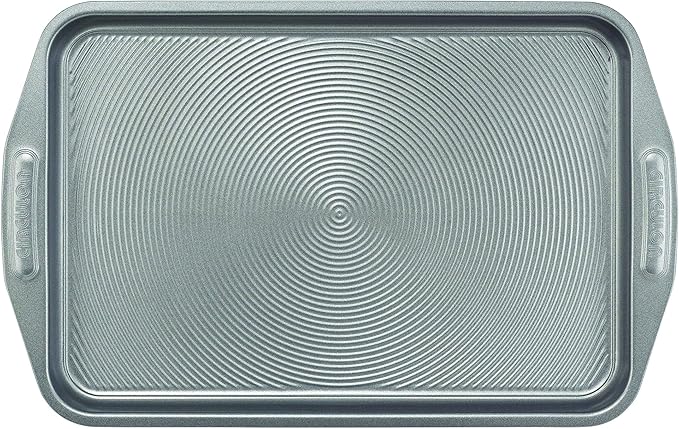 Circulon Total Bakeware Set Nonstick Cookie Baking Sheets with Cooling Rack, 3 Piece, Gray