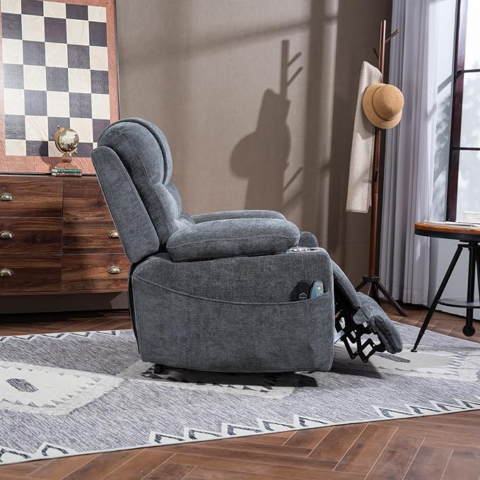 Infinite Position Lay Flat Lift Chairs Recliners for Elderly, Oversized Power Lift Heavy Duty Wide Recliner Chair 400lb, Extended Foot Rest, Armrest Storage, Cup Holders for Big Tall Man