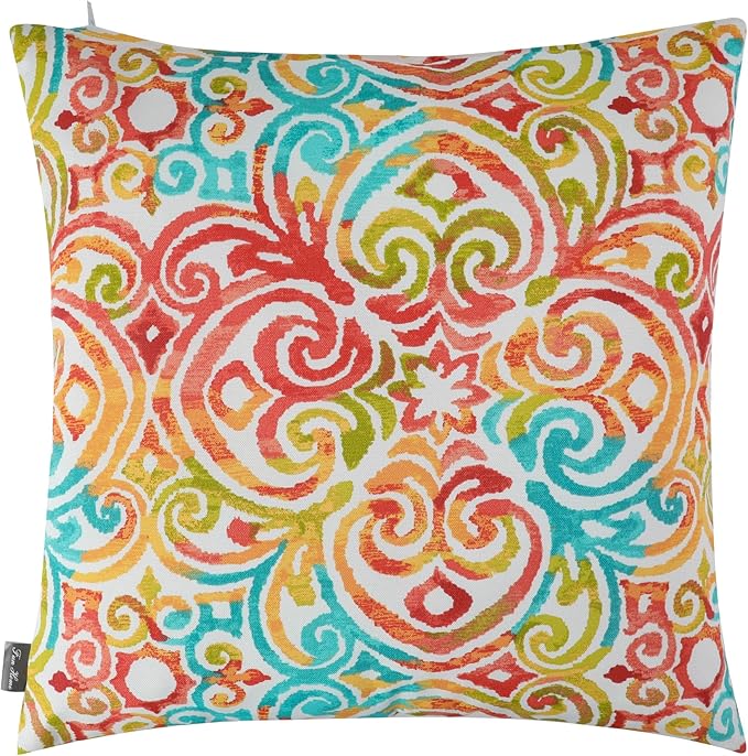 FUNHOME Outdoor Indoor Throw Pillows 18”x18”, Set of 2 Decorative Throw Pillows with Inserts, All Weather Water-Repellent Square Pillows for Bed, Couch, Sofa and Patio Furniture -Corinthian Dapple
