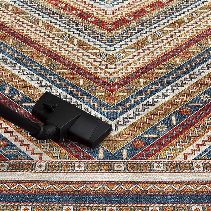 Keen Home Design 2x12 Rug - Machine Washable Runner Rug with Non-Slip Backing, Ideal for Hallway, Entryway, Kitchen, Laundry Room - Vintage, Easy Clean, Durable, Low Pile - (2'6" x 12')