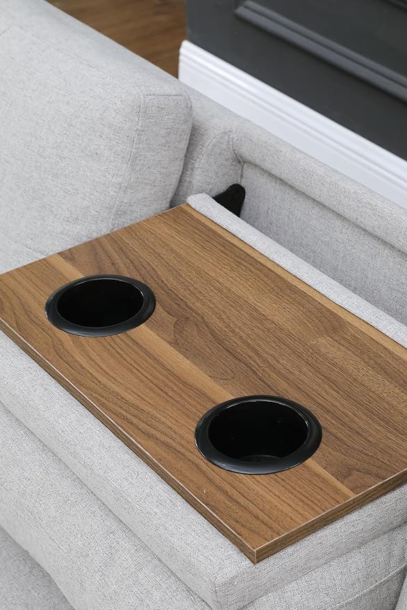 98 Inch L Shaped Sectional Sofa with Chaise Lounge, Storage Ottoman and 2 Pillows, 4-Seaters Linen Upholstered Tufted Couch w/Cupholder & Nailhead Trim for Living Room, Office, Light Gray