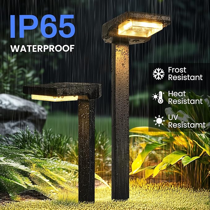 Solar Pathway Lights Outdoor, Smart Color Changing with 9-in-1 (Warm White/Cool White/RGBCW) Modes,Bright Landscape Lighting Waterproof for Walkway,Garden,Driveway,Yard,Patio(6pack)