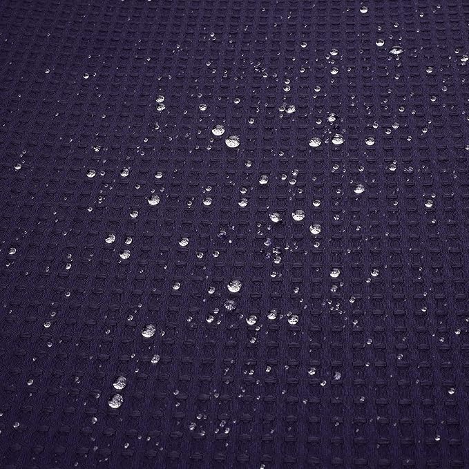 River Dream Heavyweight No Hooks Required Dotted Waffle Weave Shower Curtain with Snap in Liner - 71W x 74H,Hotel Grade,Spa Like Bath Curtain,Regal Purple