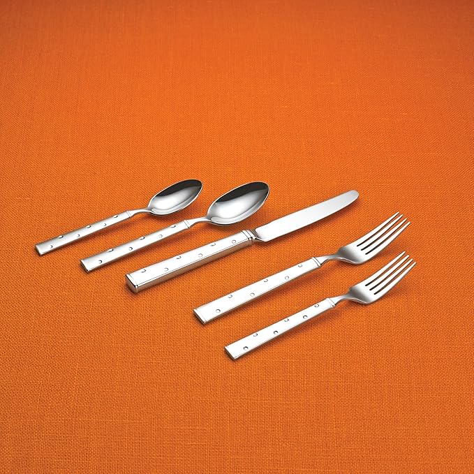 Kate Spade New York Larabee Dot 5-piece Flatware Set, 0.9 LB, Metallic