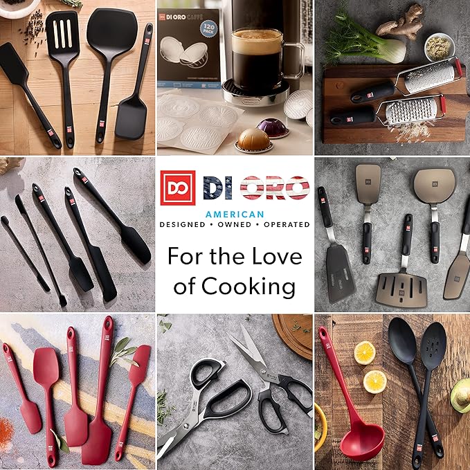 DI ORO Omelette Spatula - Silicone Egg Spatula Turner for Nonstick Cookware - Thin & Flexible BPA Free 600°F Heat-Resistant for Cooking & Baking - Omelet Flipper Dishwasher Safe