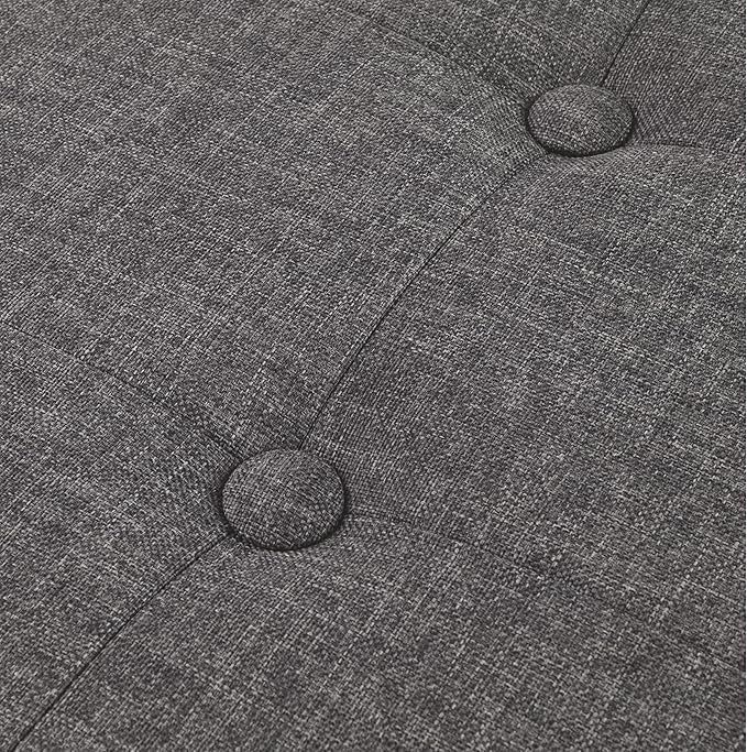 Lavish Home Ottoman Set of 2 - Ottoman Foot Rest, Linen Chest, or Storage Bench Set - 30in Ottomans for Living Room, Bedroom, Dorm Storage (Dark Gray)