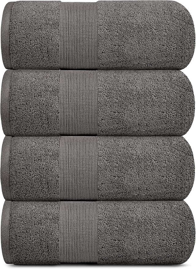 White Classic Resort Collection Soft Bath Towels | 28x55 Luxury Hotel Plush & Absorbent Cotton Bath Towel Large