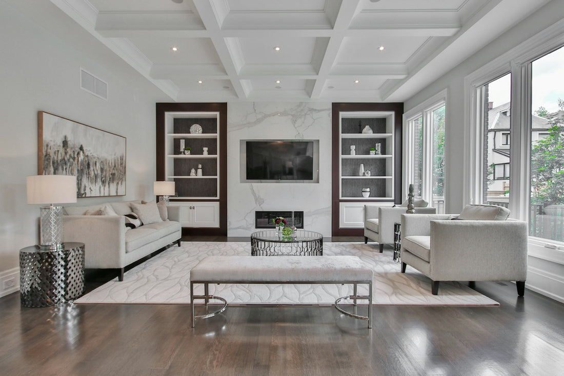 Japandi interior with minimal furniture, natural wood and serene neutral tones