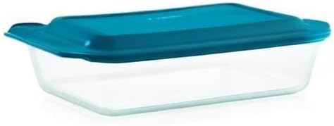 Pyrex Deep 9x13-Inch Glass Baking Dish with Lid, Deep Casserole Dish, Glass Food Container, Oven, Freezer and Microwave Safe, Clear Container
