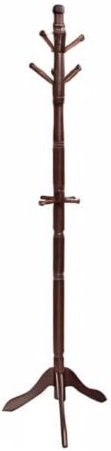 Tangkula Wood Coat Rack Freestanding, Entryway Height Adjustable Coat Stand with 9 Hooks & Stable Tri-Legged Base, Rubber Wood Coat Tree Hall Tree Coat Hanger Stand for Home Office Hall Entryway