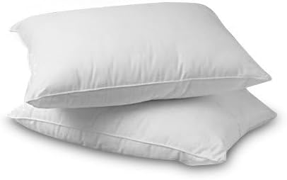Continental Bedding Feather Goose Down Pillows - Luxury & Breathable Bed Pillows for Sleeping, Back, Side & Stomach Sleepers - Queen Size, Medium Support, Pack of 2-50% Down & 50% Feather Filled