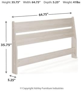 Signature Design by Ashley Socalle Modern Open Slat Queen Headboard, Natural Beige