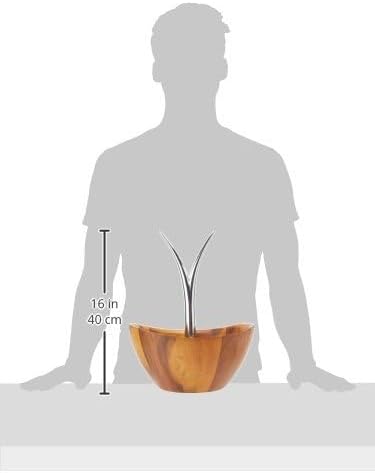 Nambe Fruit Tree Bowl – 12” Acacia Wood & Alloy Decorative Centerpiece, Modern Sculptural Fruit Display for Kitchen & Dining Table – Wide Stylish Tabletop Serveware for Home & Office