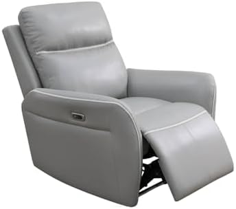 Oversized Recliner Chair, Multifunction Power Leather Recliners with Home Theater Seating, Oversized Single Electric Recliner Furniture for Living Room Apartment Home Theater, Light Grey