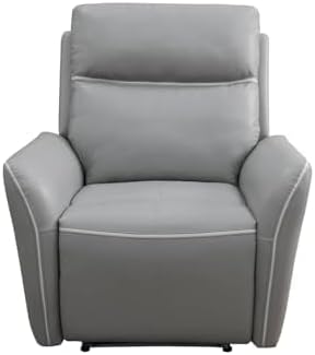 Oversized Recliner Chair, Multifunction Power Leather Recliners with Home Theater Seating, Oversized Single Electric Recliner Furniture for Living Room Apartment Home Theater, Light Grey