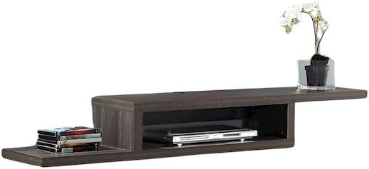Skyline Walnut Floating 60-inches TV Stand, Wall Mounted Console with Shelf, Floating Entertainment Center and Floating TV Shelf