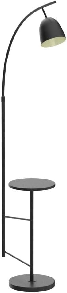 O'NEELDY Floor Lamp with Table Black Floor Lamp Modern Floor Lamp Bedroom with Table Attached Modern Dimmable Lamps for Living Room 71" Height Standing Lamps for Office Reading Room,E26 Bulb Included