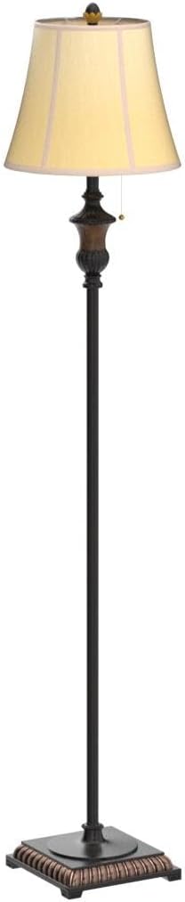 Brightech Sophia LED Floor Lamp, Tall Mid-Century Modern Lamp with Bell Shape Fabric Shade, Great for Bedroom & Living Room Decor - Bronze