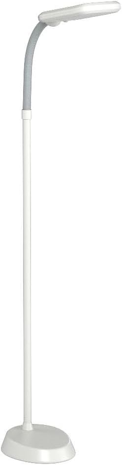 Brightech Litespan LED 2nd Edition Reading Floor Lamp with Cool, Soft & Warm White LED's - Built-in Dimmer - Adjustable Design Pivots in Any Direction - Energy Saving 12 Watts - Alpine White