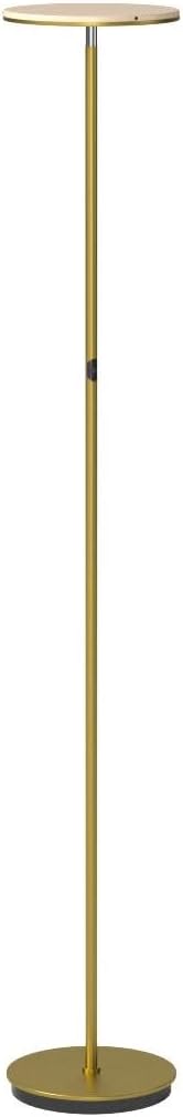 Brightech Sky Flux Dimmable LED Floor Lamp – Super Bright Floor Lamp for Living Room and Offices – Torchiere Standing Lamp with 3 Light Options, Tall Lamp for Bedroom Reading and More - Brass