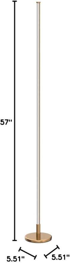 TACAHE Minimalist Corner Floor Lamp - 2700K-6500K Dimmable LED Night Light - Modern Standing Mood Lamp with Remote Control for Living Room, Bedroom - 57" 12W - Gold - 1Pack