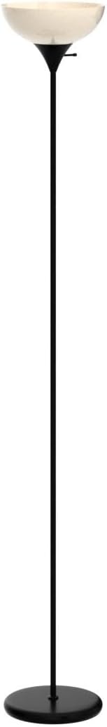 Brightech Sky Dome Dimmable LED Floor Lamp, Torchiere Floor Lamp for Living Rooms & Offices – Tall Standing Lamp for Reading & Hobbies – Jet Black