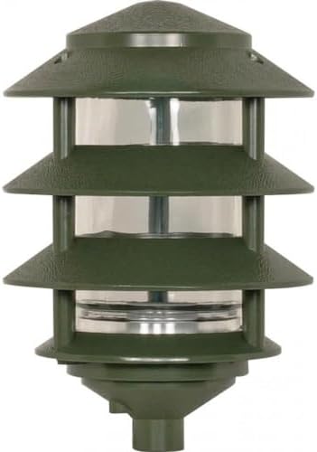 Nuvo SF77/324 One 2 Louver Hood Outdoor Pagoda Landscape Pathway Light, 3 Tier-Small, Green