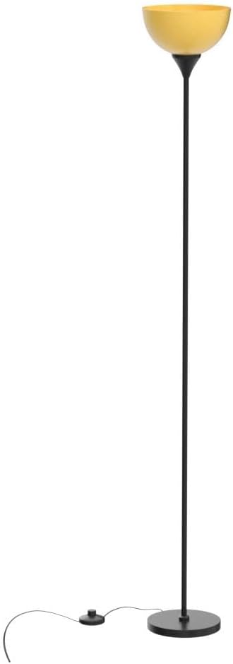 PESRAE Floor Lamp, Remote Control with Stpeless Color Temperatures and Brightness, Torchiere lamp for Bedroom, Living Room, Bulb Included (Matte Black)