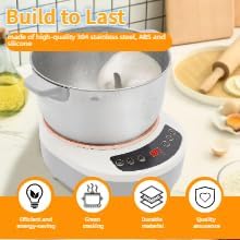 Electric Dough Maker with Ferment Function 5L/4.5QT Dough Mixer Machine, Automatic Stainless Steel Flour Kneading Machine with Microcomputer Timer, Tabletop Split Design Dough Mixer (Silver)